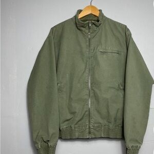 A.P.C. Atelier Production Création Olive Green Twill Bomber Jacket